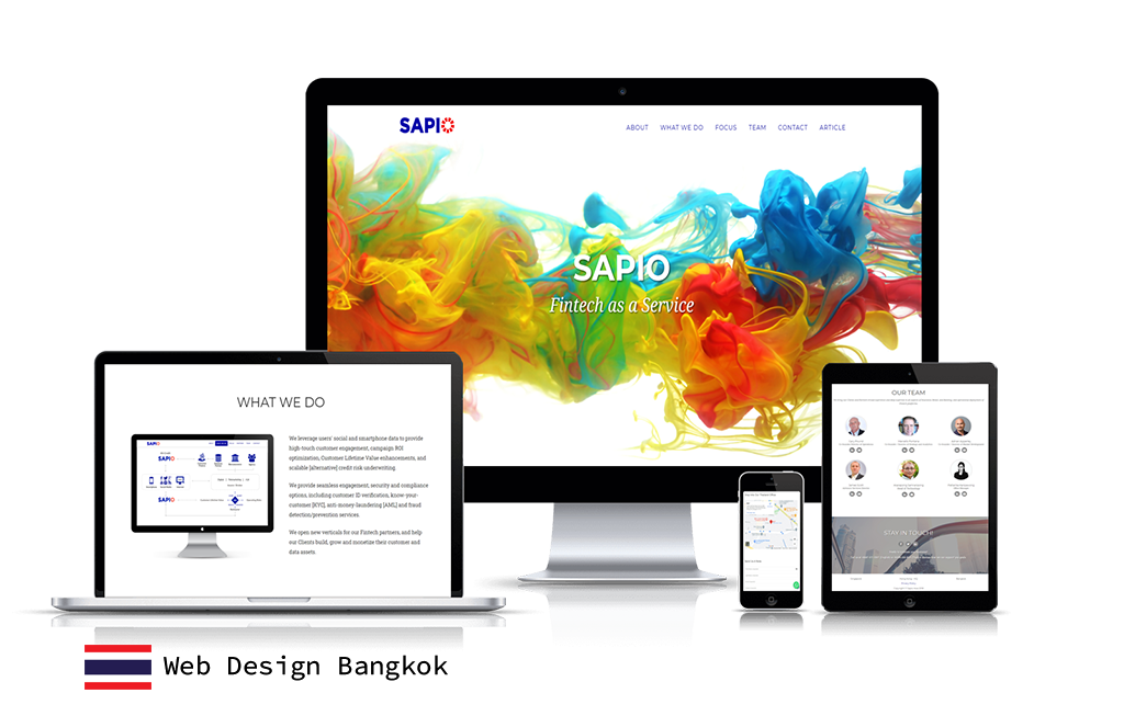 Sapio Fintech as a service by web design Bangkok Thailand mobile phone laptop PC