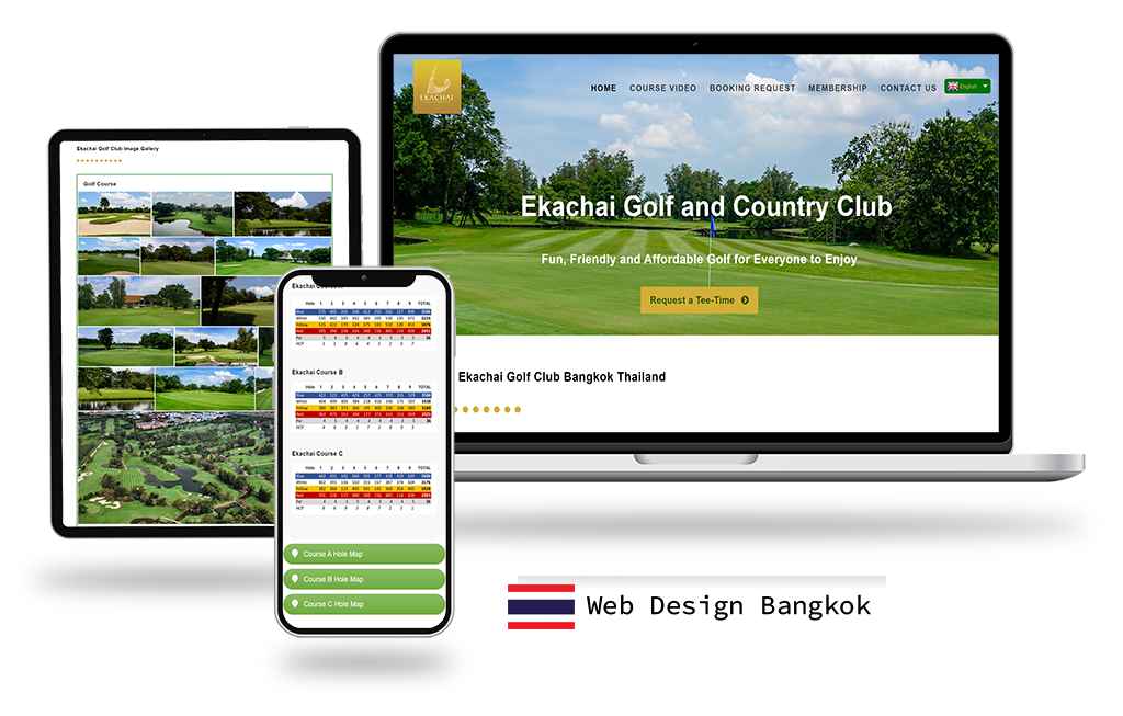 Web Design Thailand Ekachai Golf Club Bangkok affordable cheap friendly